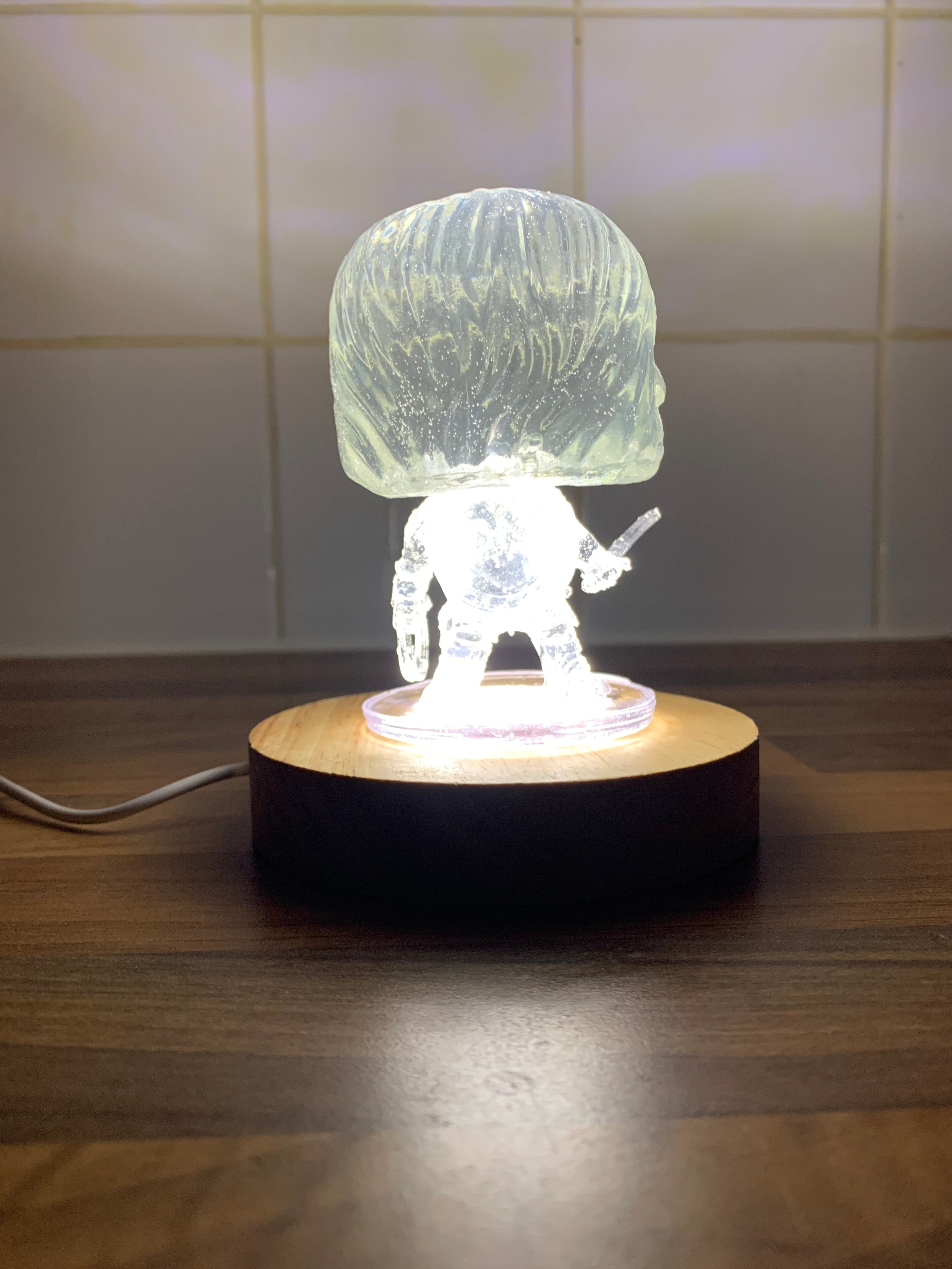 Wonder Woman Crystal Glow Lamp – Handmade Superhero Nightlight | Unique Gift for Fans