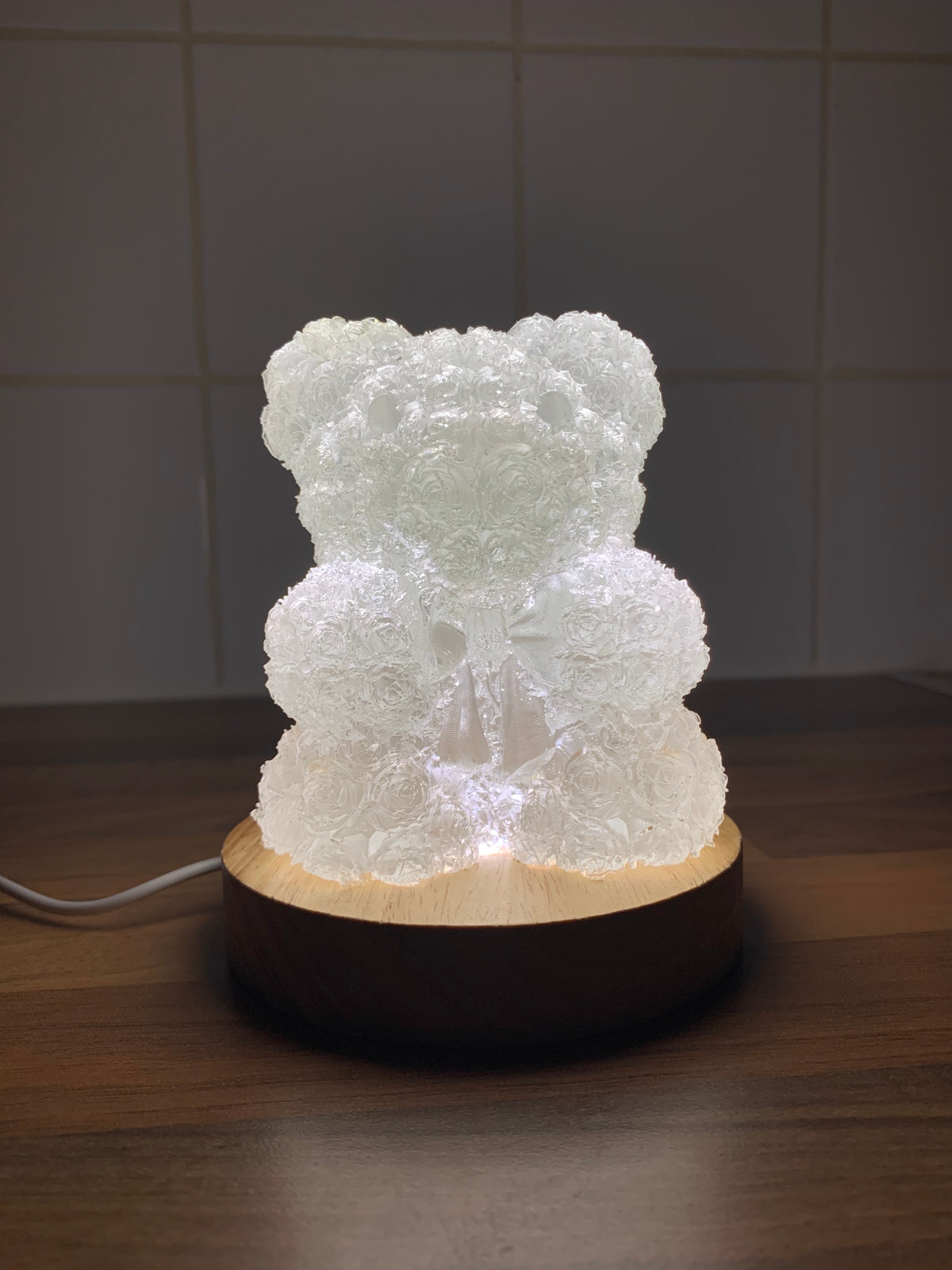 🌸 Rose Teddy Nightlight – Handmade Gift for Her | Romantic Glow Lamp