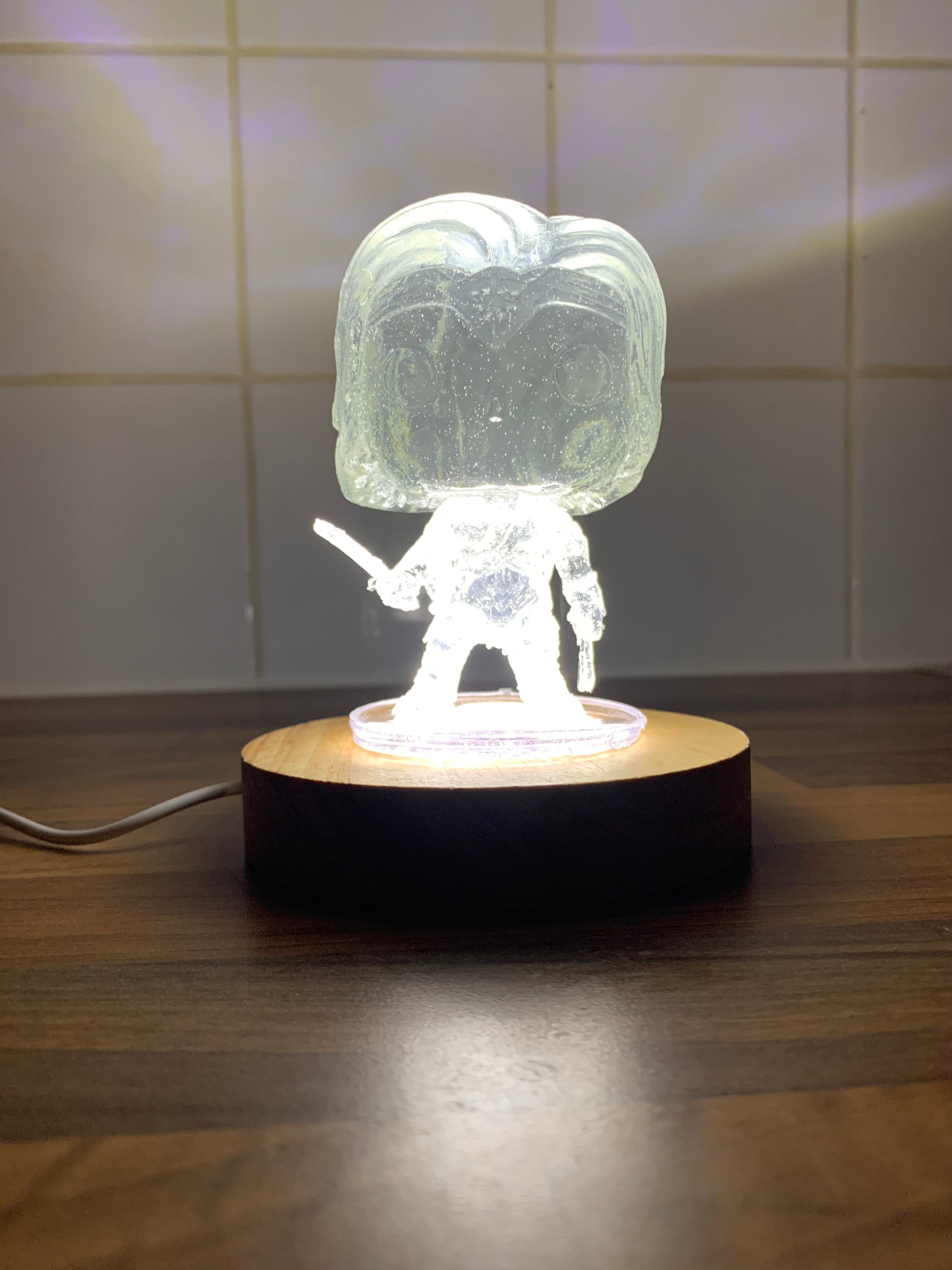 Wonder Woman Crystal Glow Lamp – Handmade Superhero Nightlight | Unique Gift for Fans
