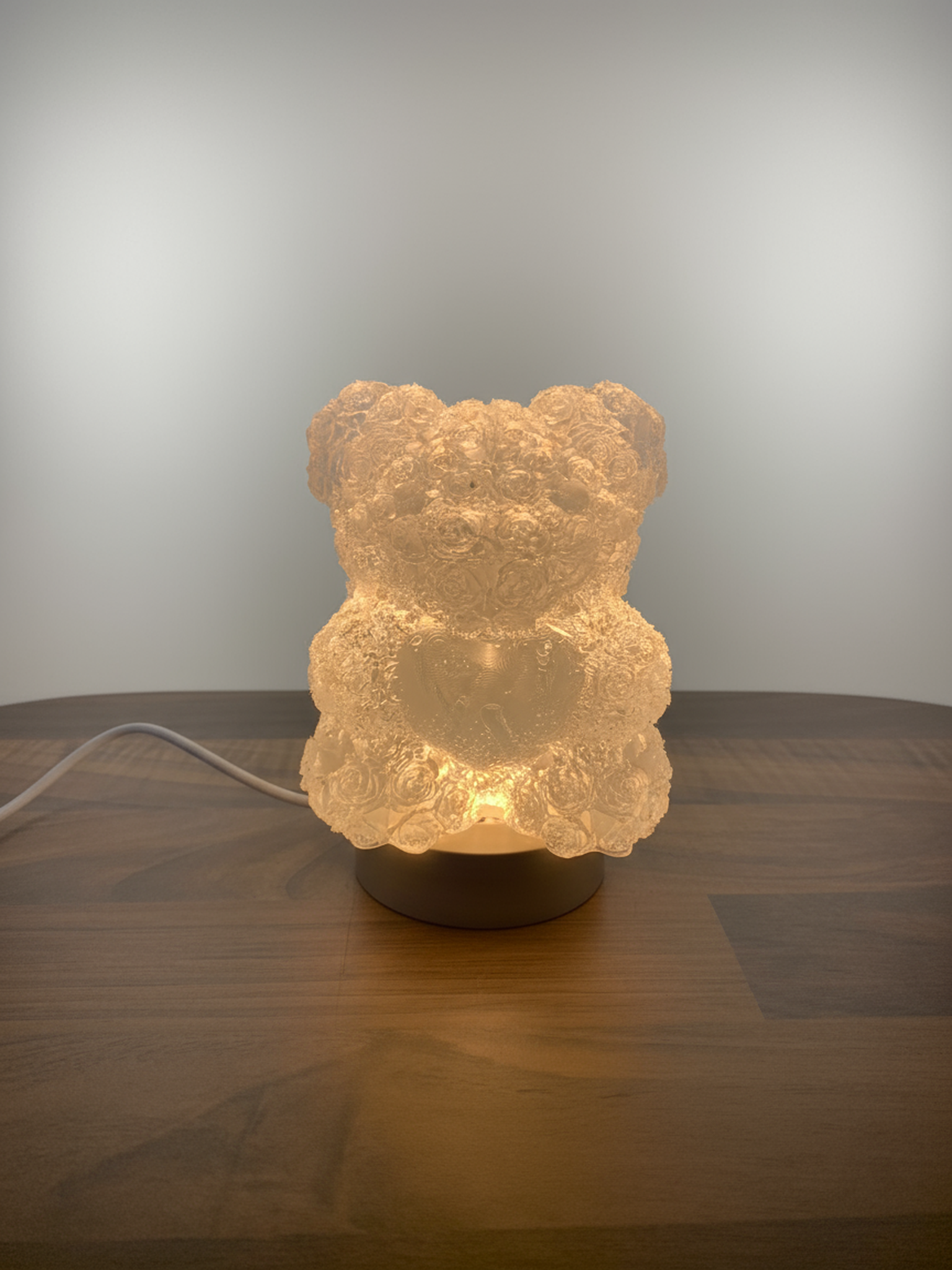 ♥️ Rose Heart Teddy Nightlight – Handmade Romantic Gift Lamp | Soft Glow for Cozy Nights