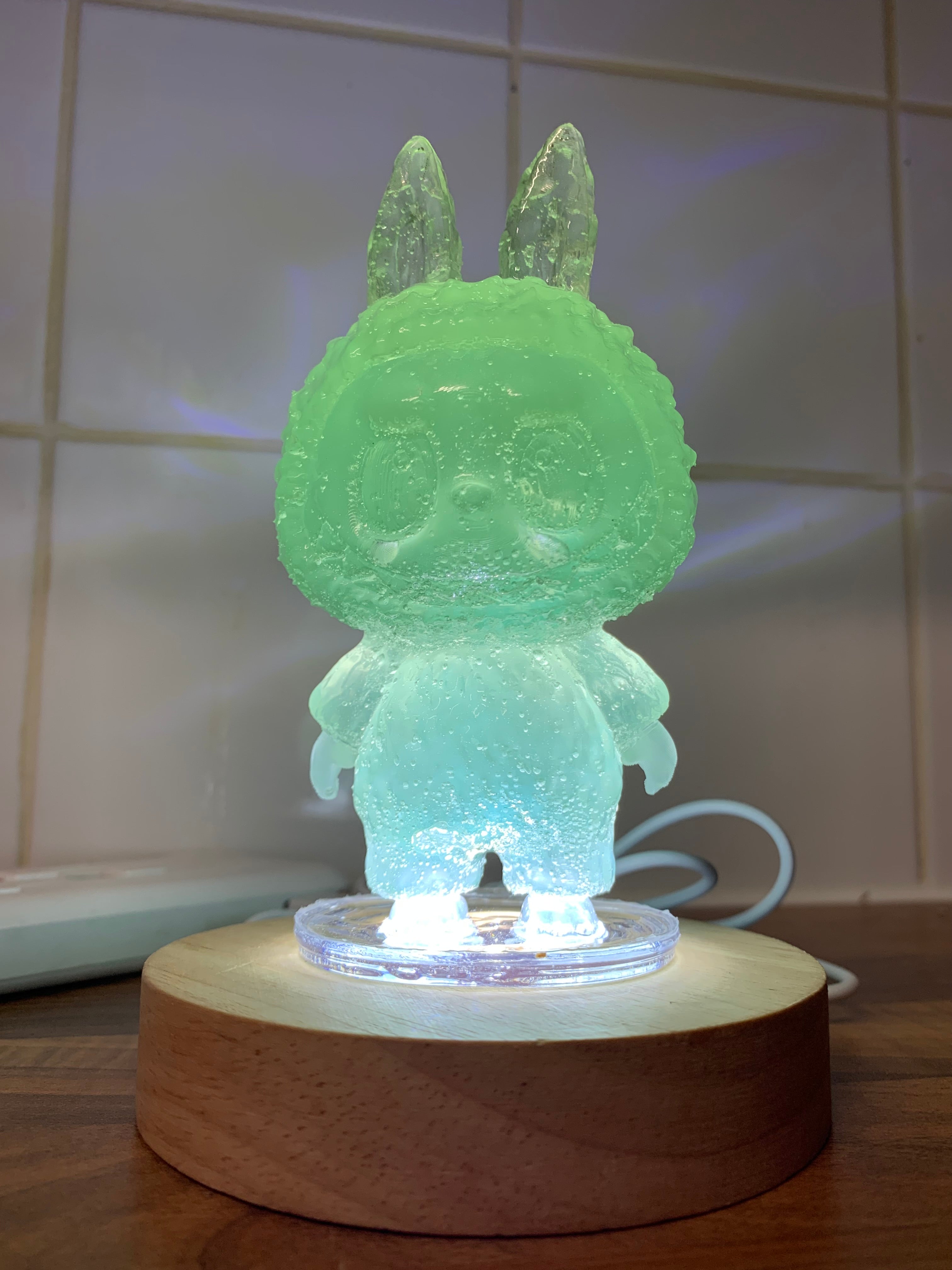 Grape Green LABUBU Night Light – Handmade LED Bunny Lamp | Aesthetic Room Decor