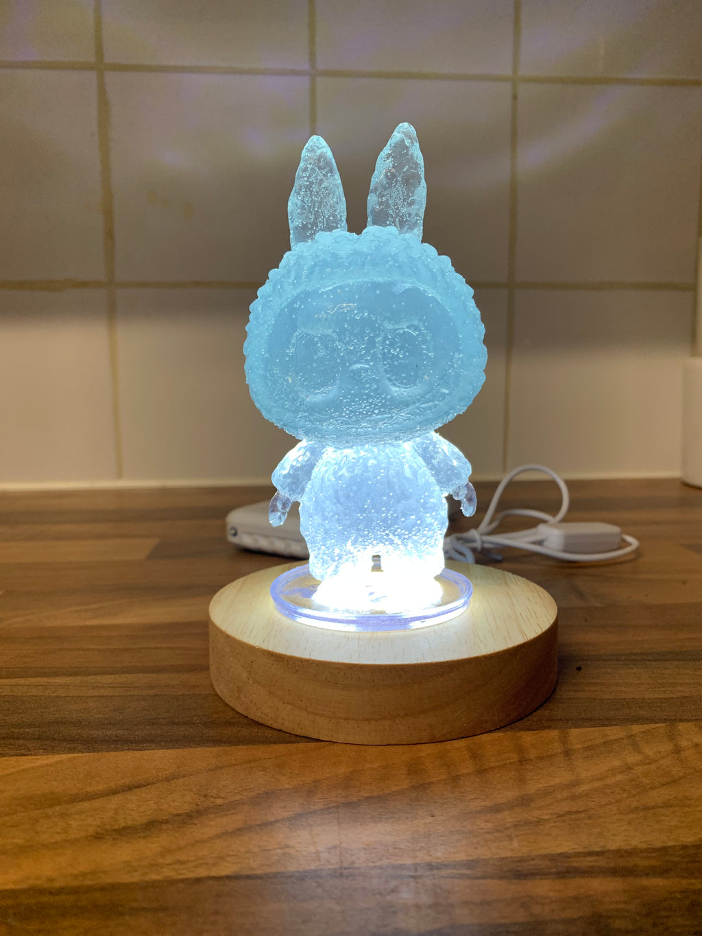 🌙 Labubu Blue Glow Nightlight – Handcrafted Magical Glow Lamp