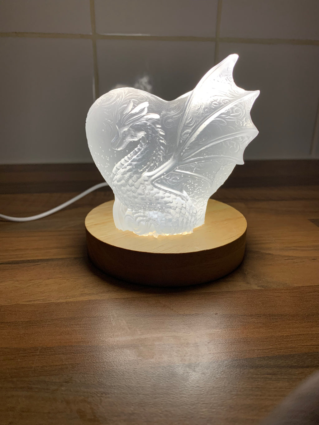 Dragon Heart Crystal Lamp – Handcrafted Fantasy Glow Light | Mythical Home Decor Gift