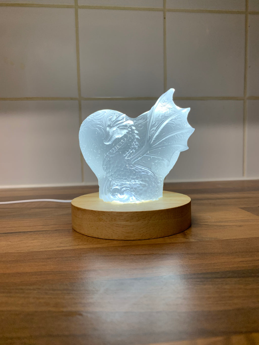 Dragon Heart Crystal Lamp – Handcrafted Fantasy Glow Light | Mythical Home Decor Gift