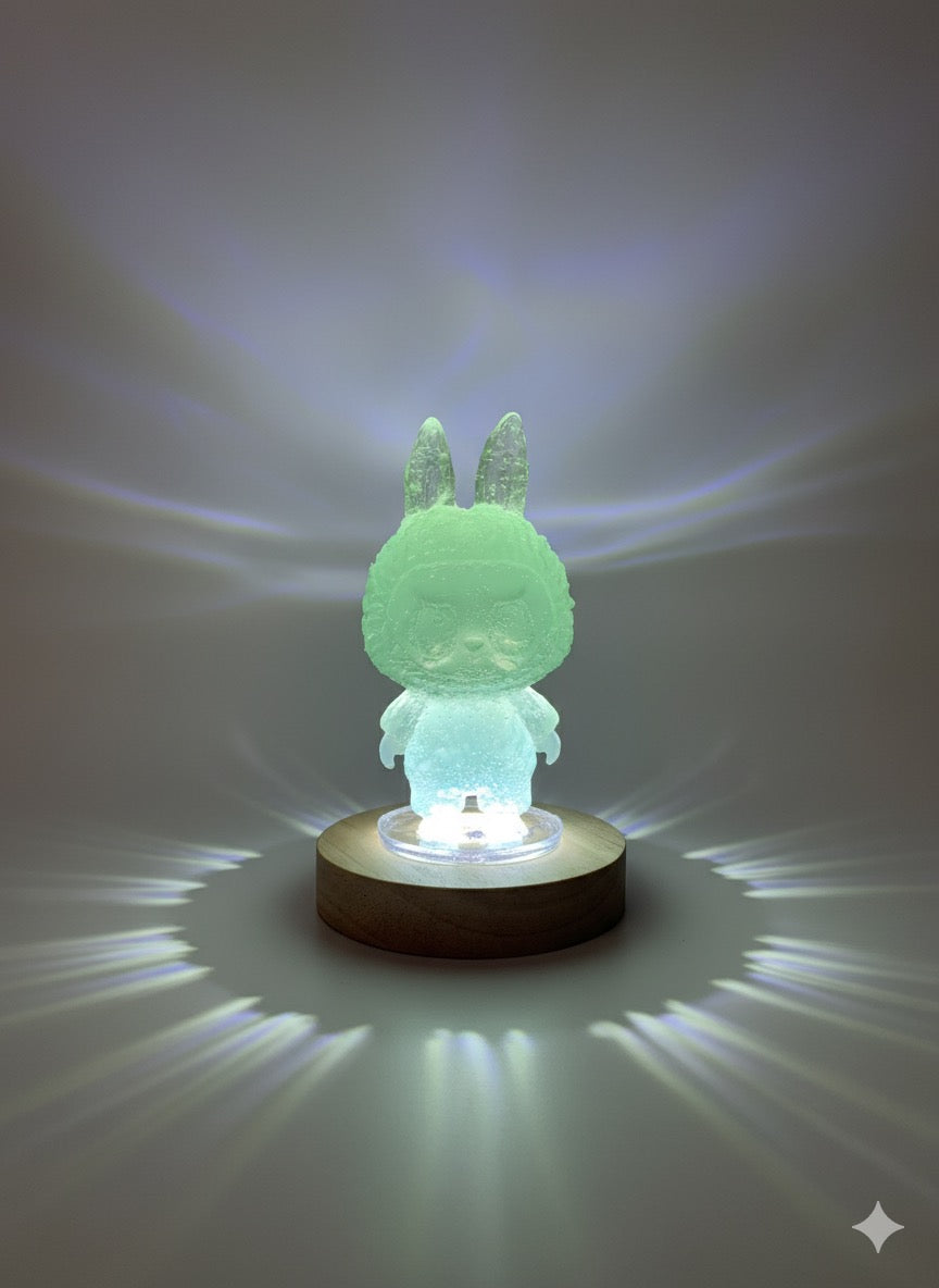 Grape Green LABUBU Night Light – Handmade LED Bunny Lamp | Aesthetic Room Decor