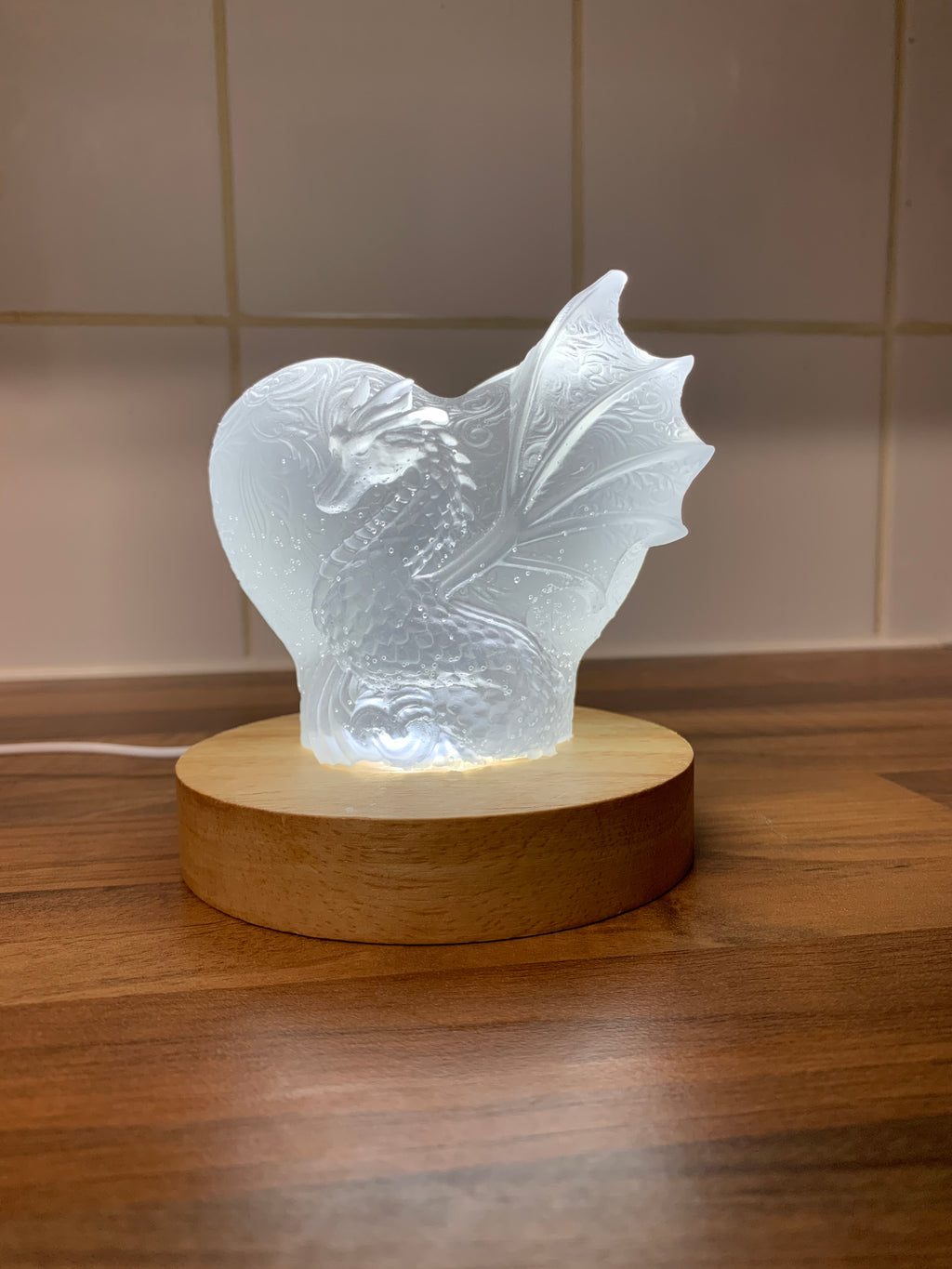 Dragon Heart Crystal Lamp – Handcrafted Fantasy Glow Light | Mythical Home Decor Gift