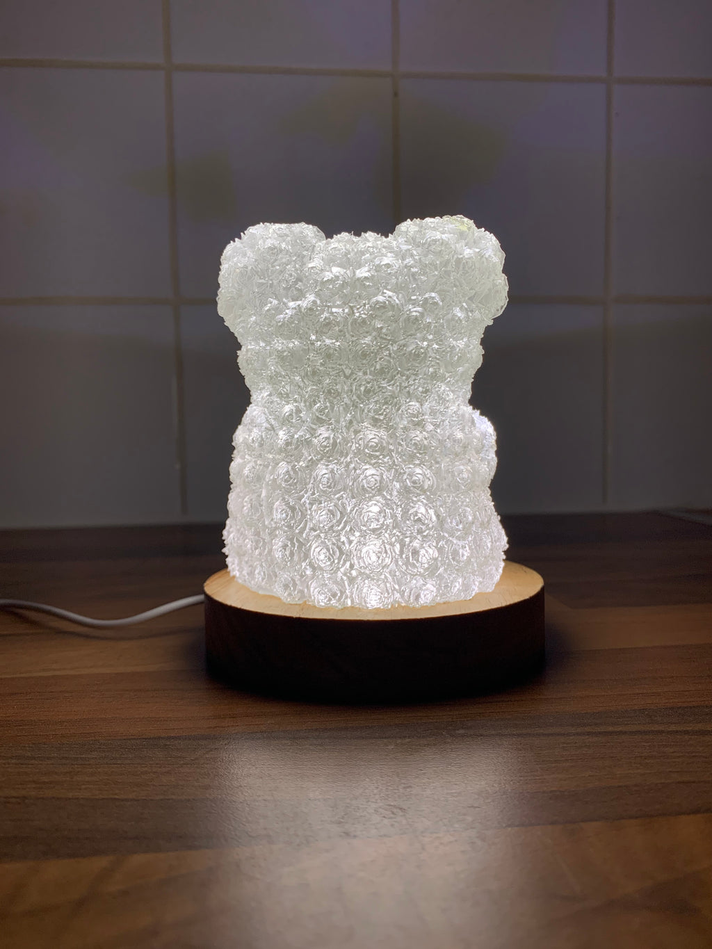 ♥️ Rose Heart Teddy Nightlight – Handmade Romantic Gift Lamp | Soft Glow for Cozy Nights
