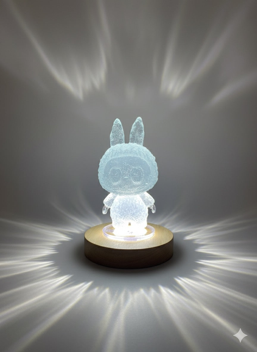 🌙 Labubu Blue Glow Nightlight – Handcrafted Magical Glow Lamp